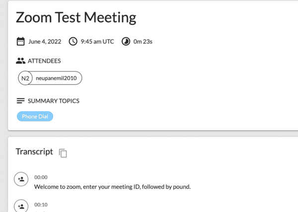 Zoom test meeting